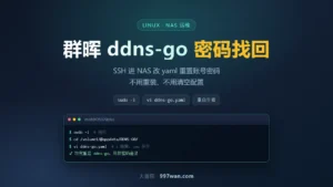 群晖 ddns-go 用户名密码忘记怎么找回（SSH 改 yaml 重置）