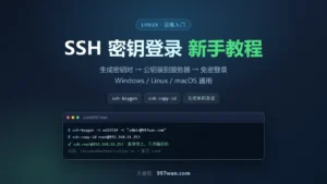 SSH 密钥登录新手教程：从生成密钥到启用（一次配好，终身免密）