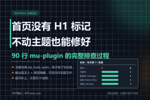 WordPress 首页没有 H1 标记怎么修：AeroCore 主题实测修复全过程