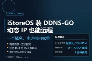 iStoreOS 安装 DDNS-GO：动态 IP 也能远程访问家里设备