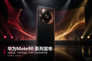 华为Mate90价格表：5款机型5999元起，10月1日发布即开售